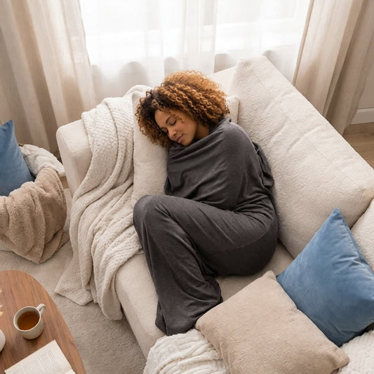 Réduisez le Stress et Dormez Mieux avec la Couverture de Compression Apaisante SNUGGY